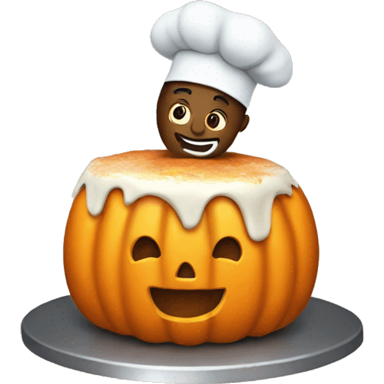 pumpkin baking a cake emoji