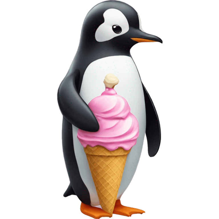 Penguin with Ice Cream  emoji