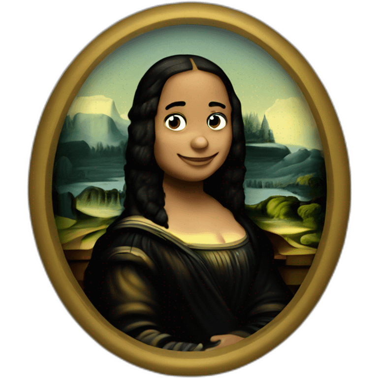 A boy Mona lisa emoji