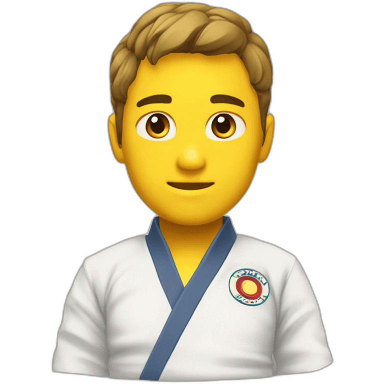 Judo moreno cinturon amarillo emoji