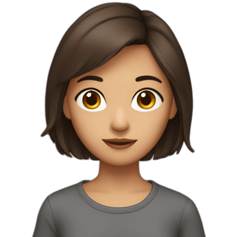 Fille brune emoji