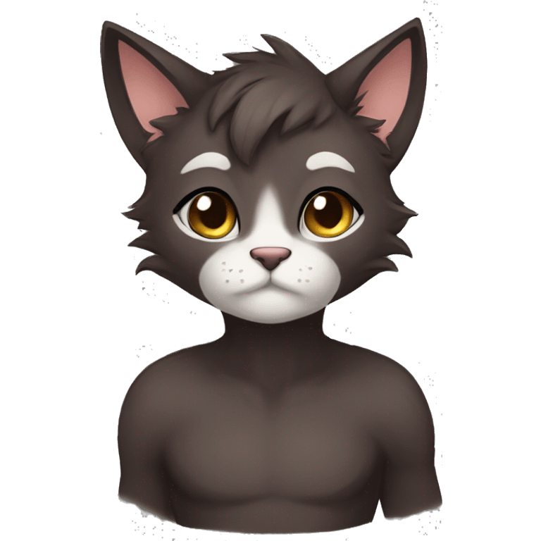 Anthro Shy Cute Cool Edgy Pretty Dark Brown Furry Feline Animal Anthro Sona emoji