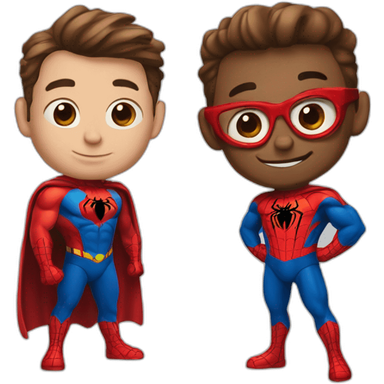 Super man et spider man emoji