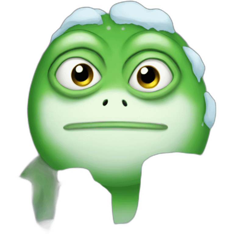 freezing snow pepe the frog emoji