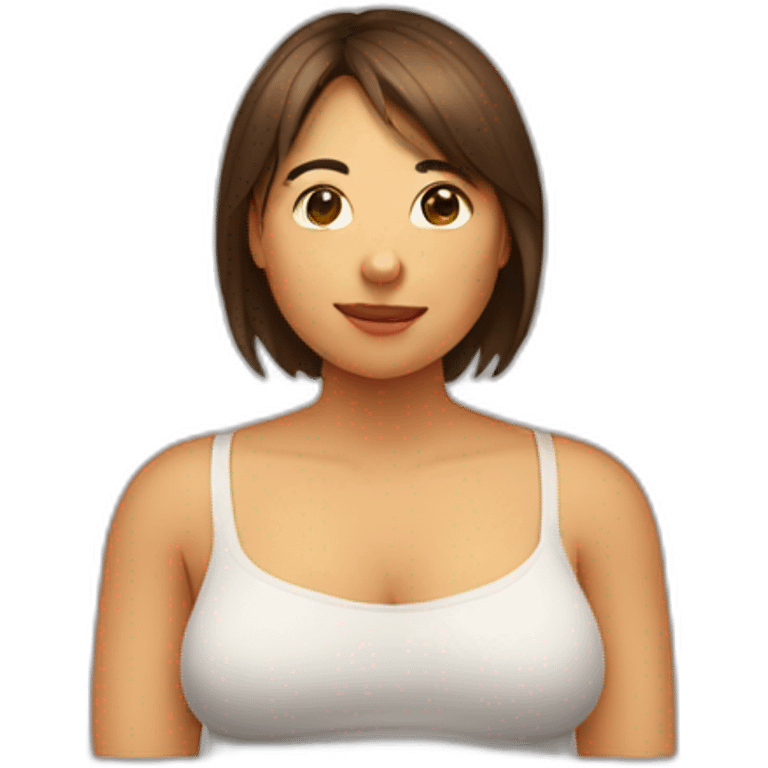 big, round, soft human female chest sideways,not covered emoji