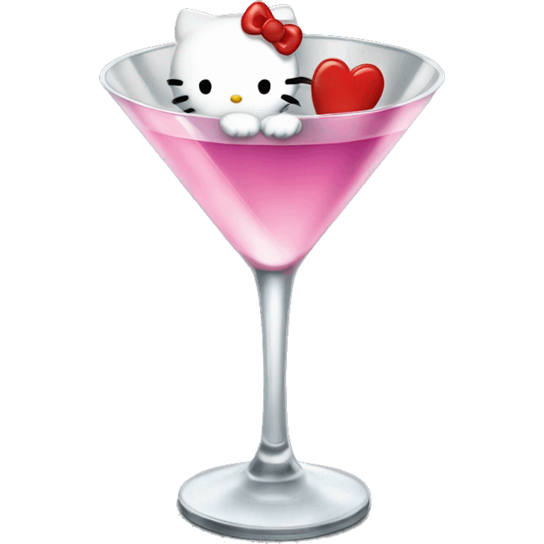 Hello kitty in a martini glass emoji