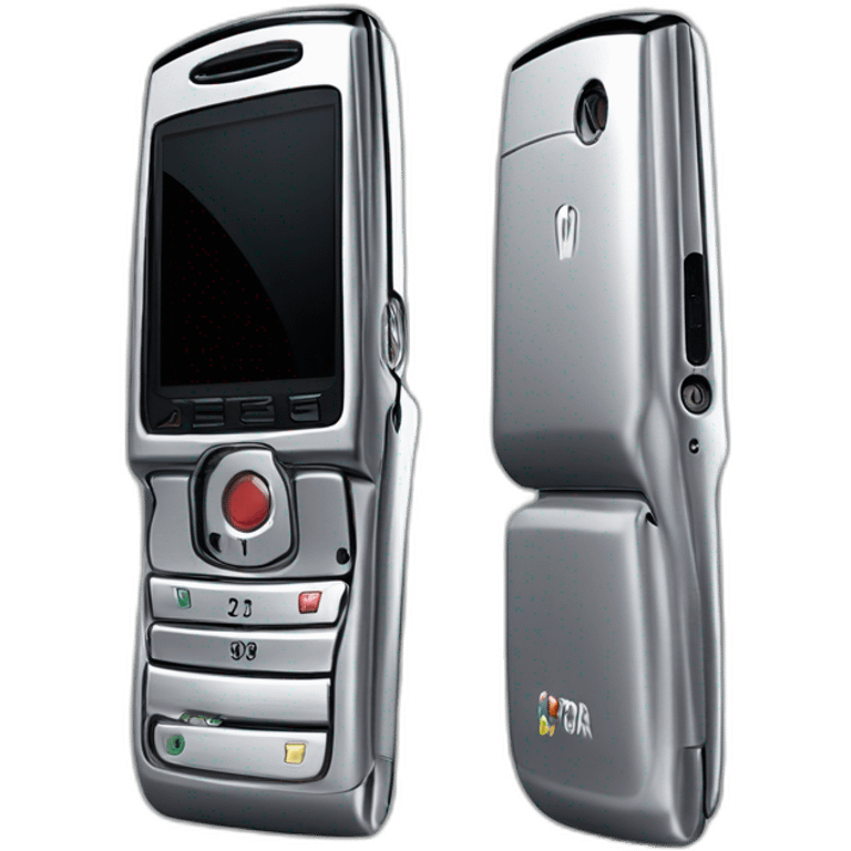 highly detailed closed silver Motorola Razr V3 2004, showcasing the iconic sleek clamshell design at a three-quarter angle emoji