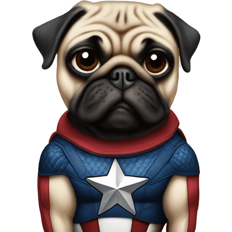 Captain America pug emoji