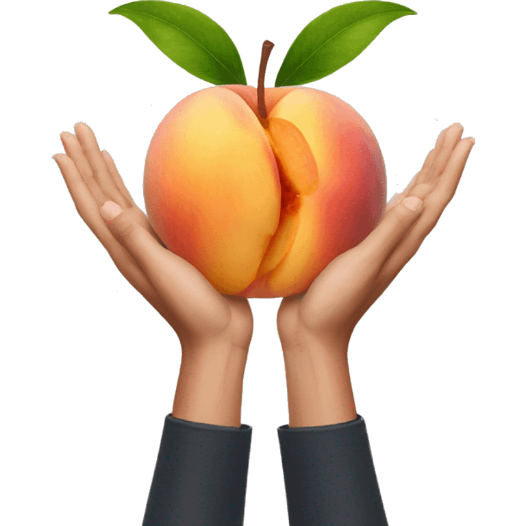 Two hands spreading peach emoji