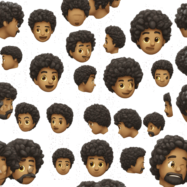 U hombre con pelo rizado largo para abajo  emoji