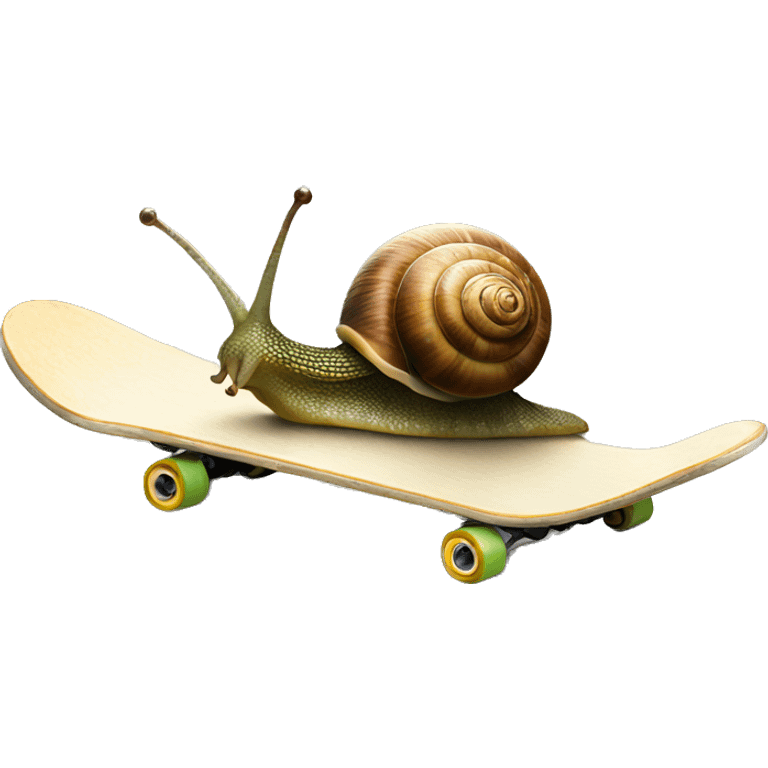 Snail on skate baord emoji