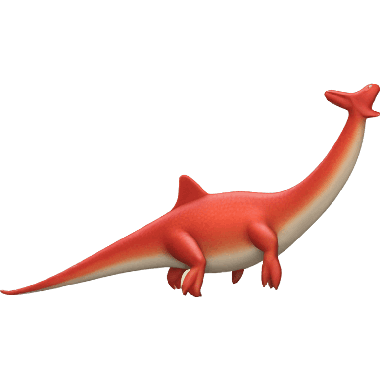 Red plesiosaur on four legs  emoji