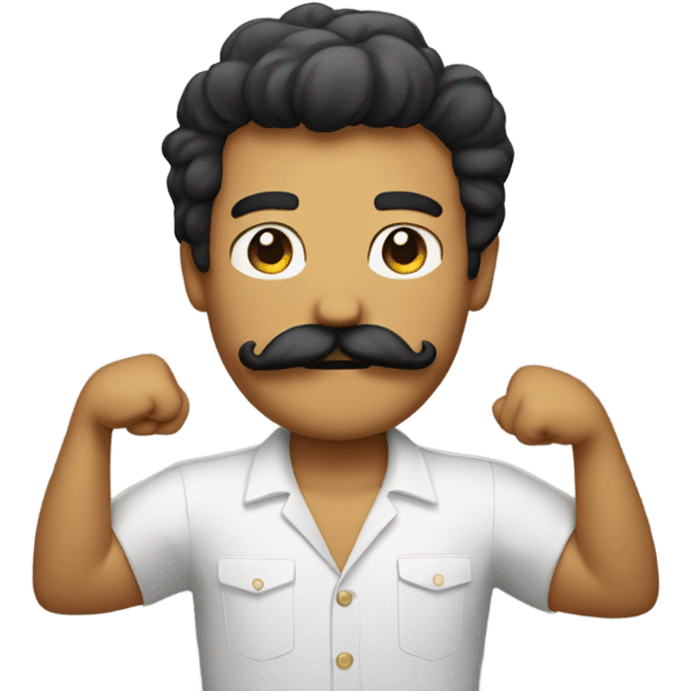 Hawaiian mustache with arms  emoji