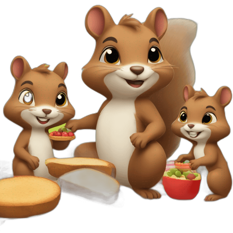 Squirrel picnic party emoji