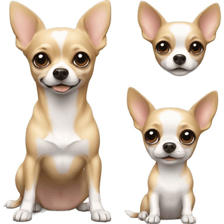 Chihuahua platina with other dog emoji