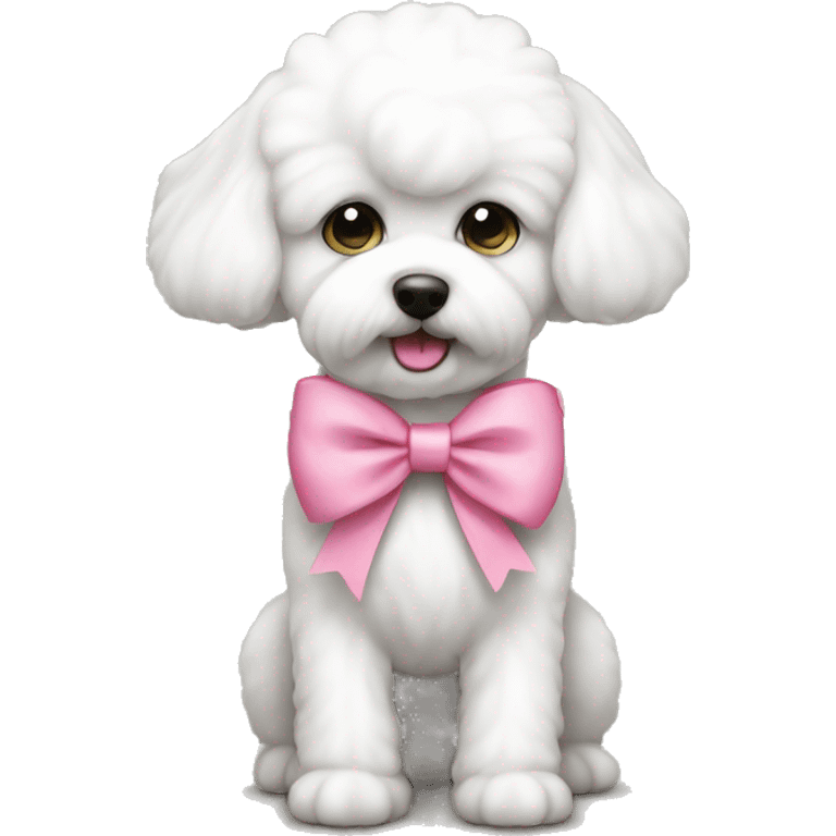 Bichon with pink bow emoji