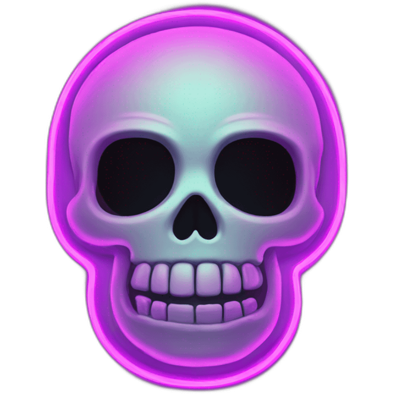 neon sign skull emoji