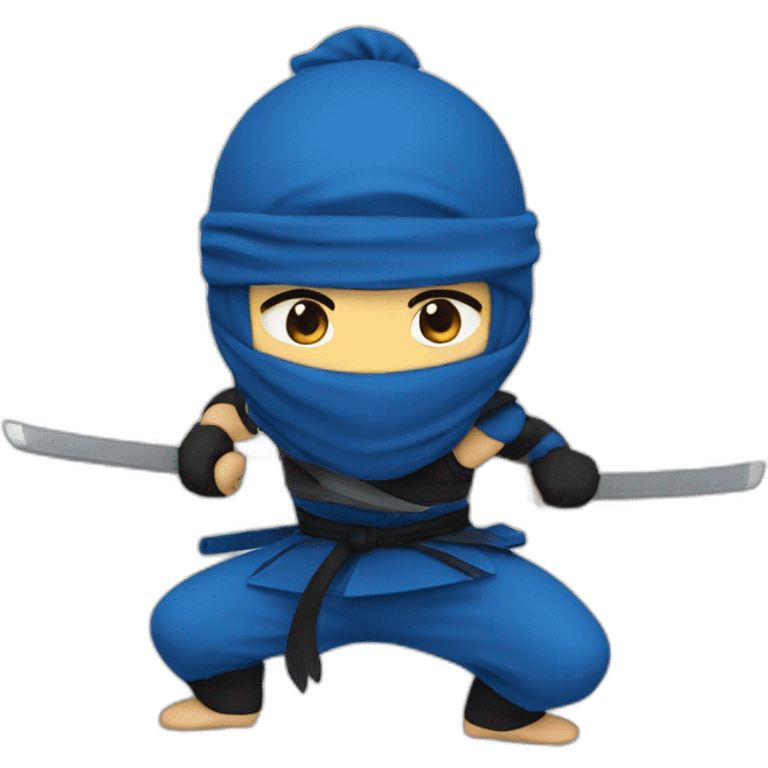 ninja in blue and white emoji