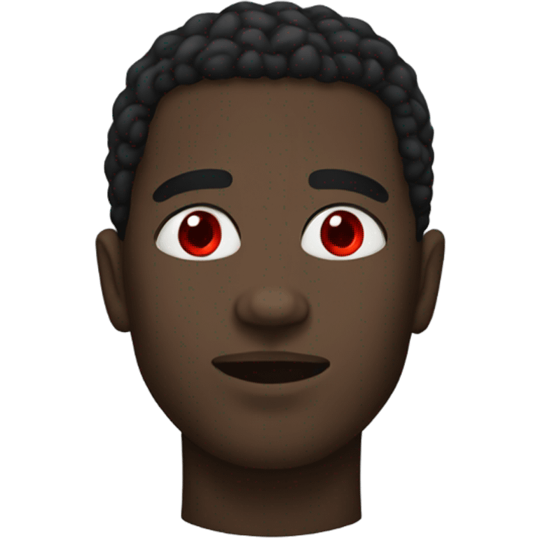 Black man with only red eyes no other color emoji