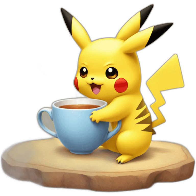 pikachu sapping tea emoji