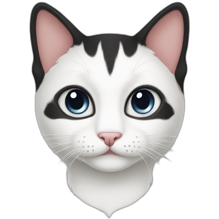 Black white cat emoji