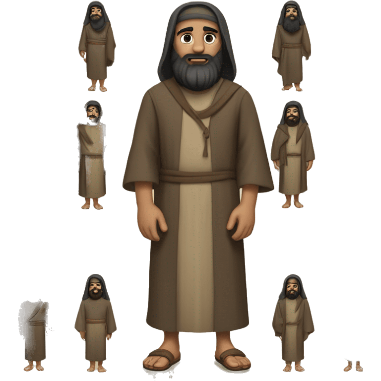 barnabas, a middle eastern disciple during biblical times, tan with a long beard, full body emoji