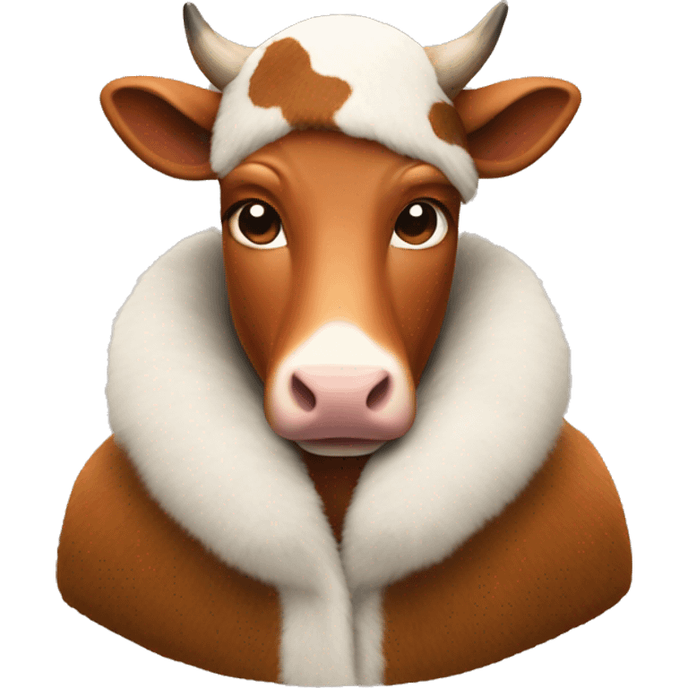 cow in a fox fur coat emoji