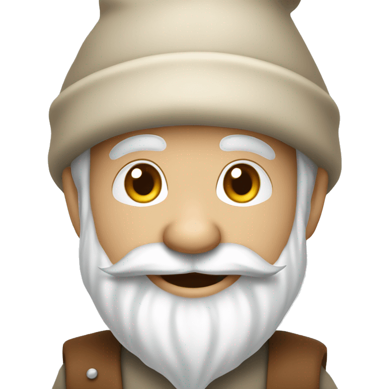 Smiling gnome with beige beanie  emoji