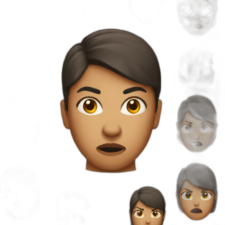 red angry woman with short hair emoji