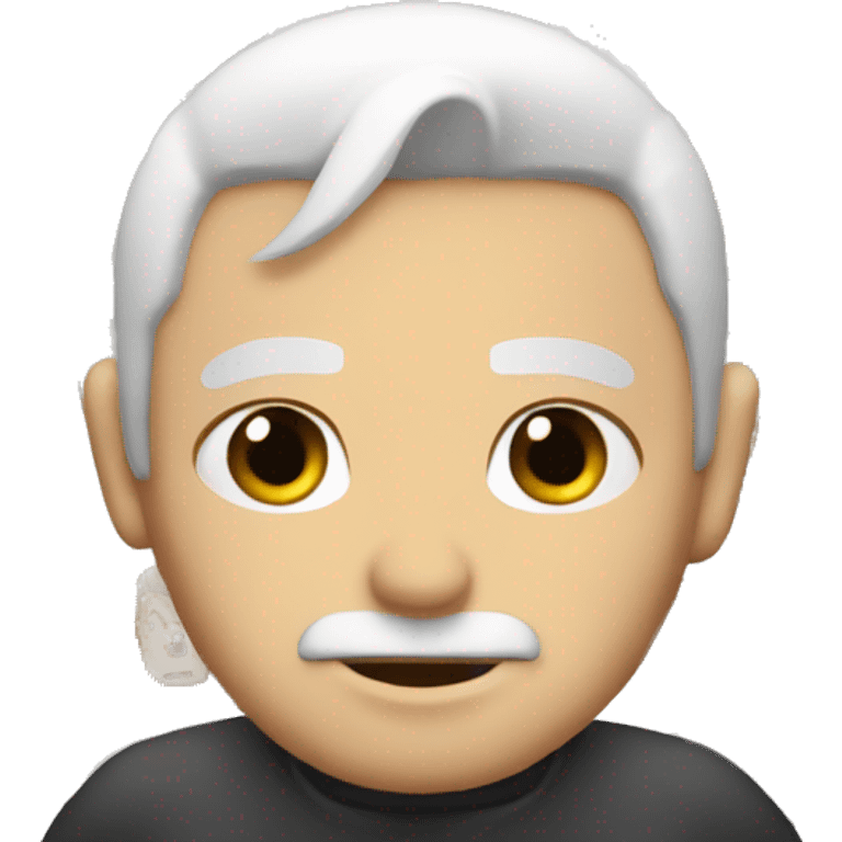 Big white man with white hair and a mini ponytail.  emoji