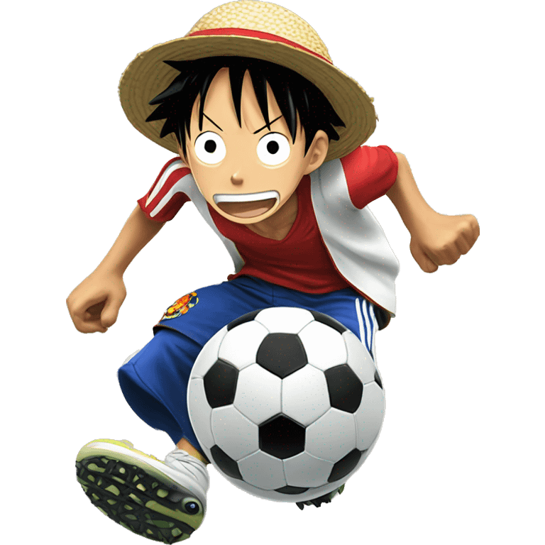 monkey d luffy paying soccer emoji