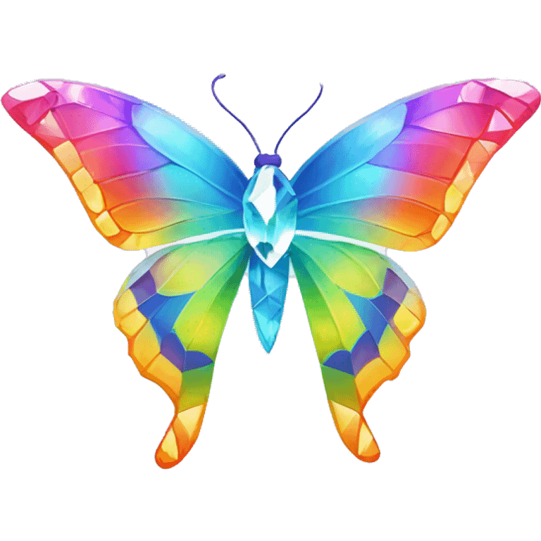 One Rainbow-Diamond-Gem-Butterfly-Crystal-Fly emoji