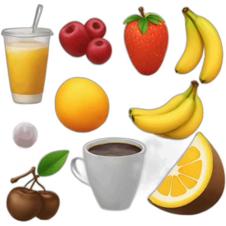 coffee and fruits emoji