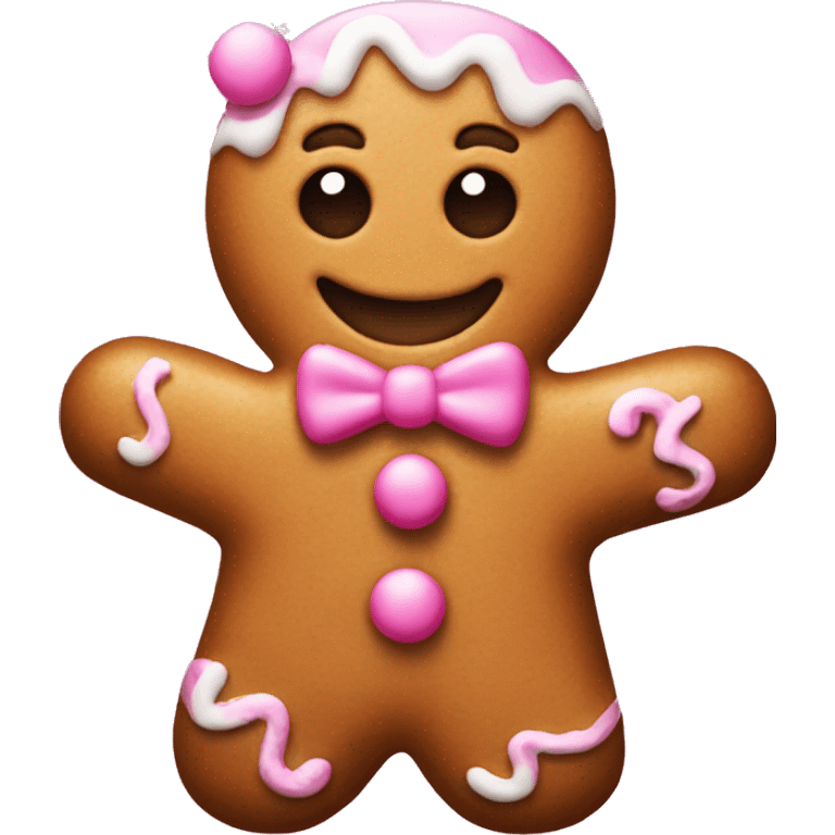 Pink Christmas gingerbread man emoji