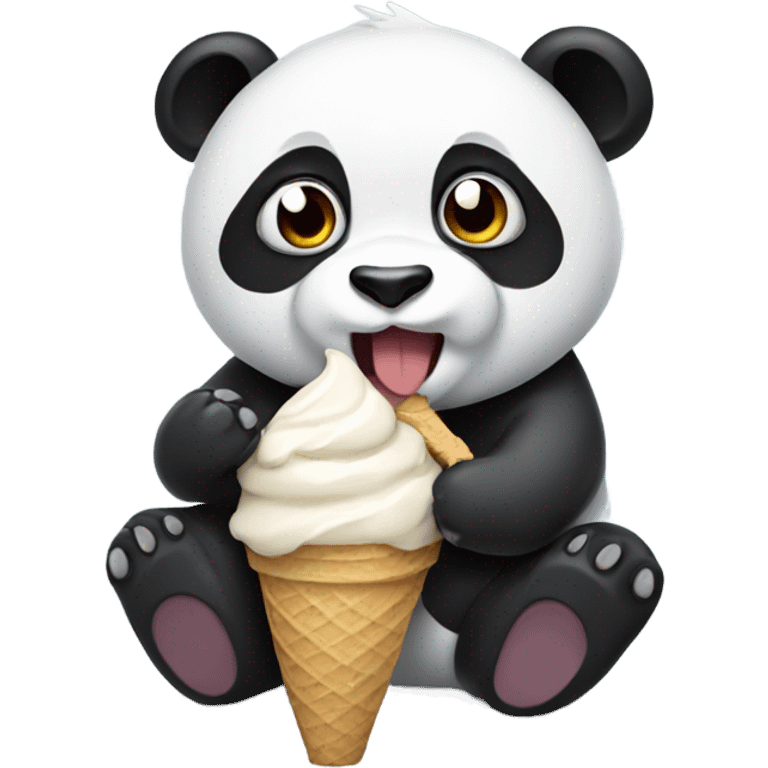 Panda eating ice cream emoji