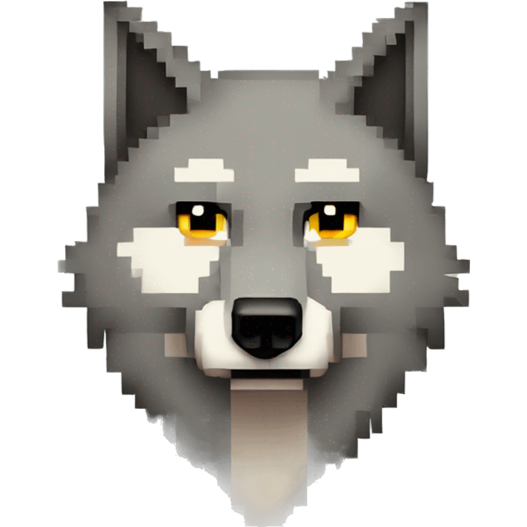 8 bit Pixel wolf  sad emoji