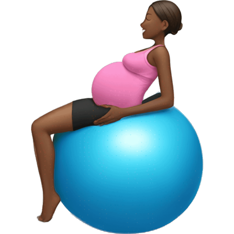 Pregnant woman on yoga ball emoji