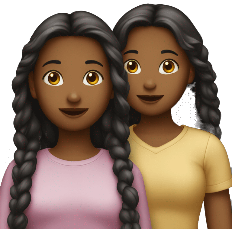 two girls talking emoji