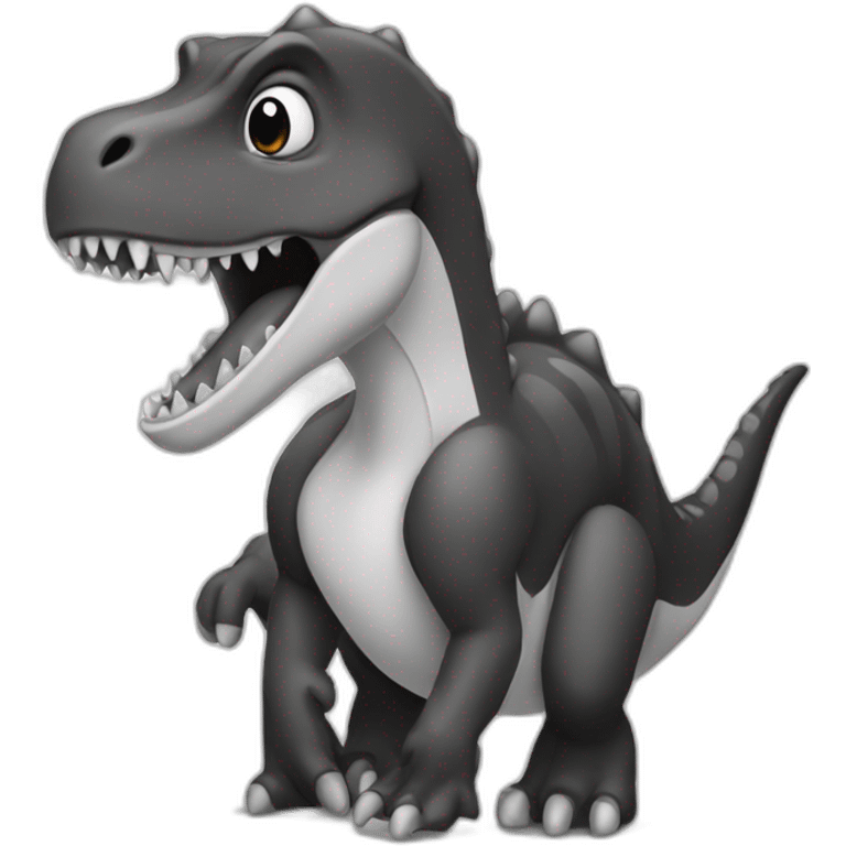 Black and white dino emoji