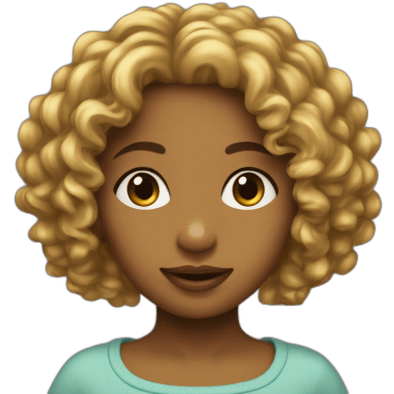 Fille métisse cheveux bouclés emoji