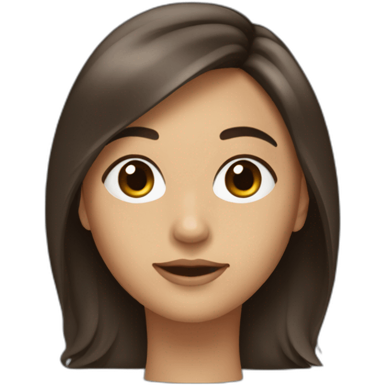 fille brune avec cheveux au carré et yeux bleus emoji