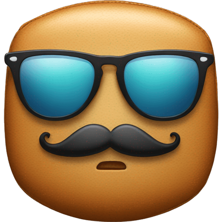 Handbag wearing sunglasses and a moustache emoji