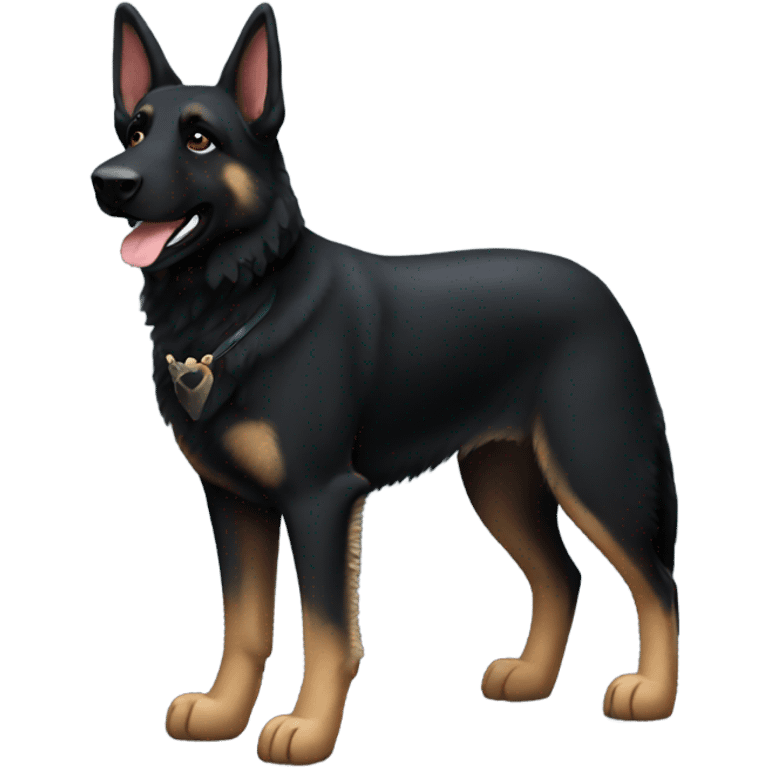 All black German shepherd cowboy  emoji