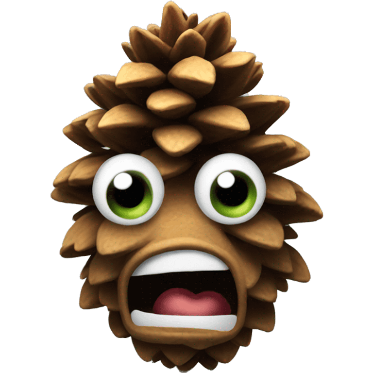 scared pinecone with sunken eyes emoji