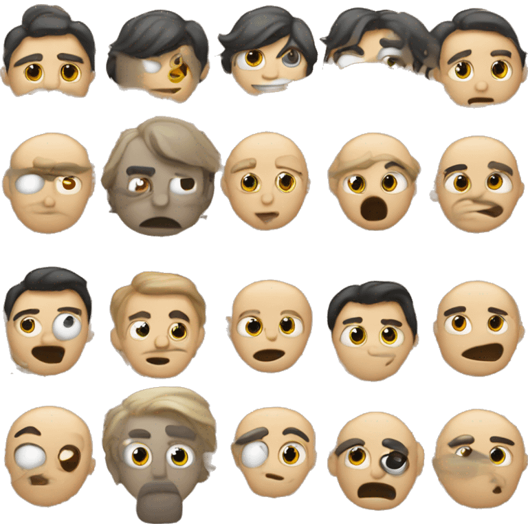 Generar una serie de emojis basados en un carbon con ojos y boca, todas las expresiones emoji