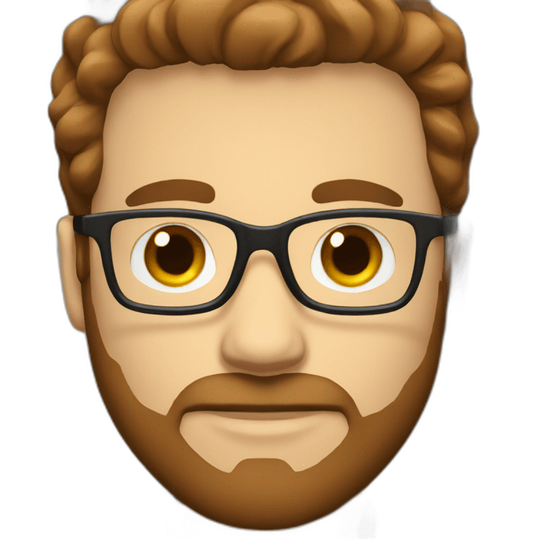 white doctor with brown hair glasses and beard emoji