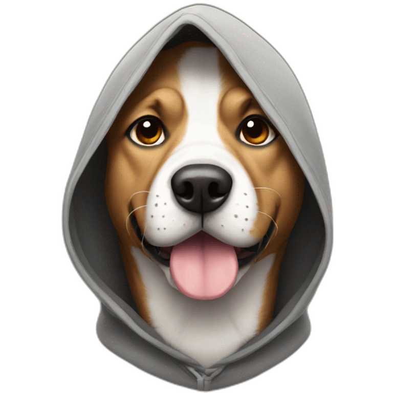 Dog wearing hoods emoji