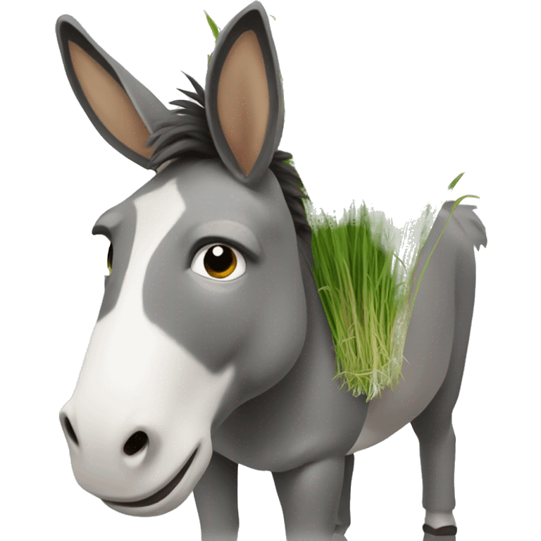 Donkey with grass on its back emoji