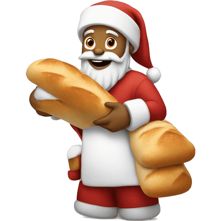 Santa holding bread emoji