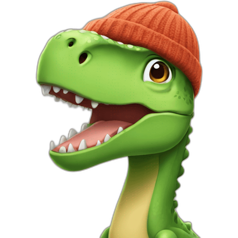 dinosaur wearing a beanie emoji